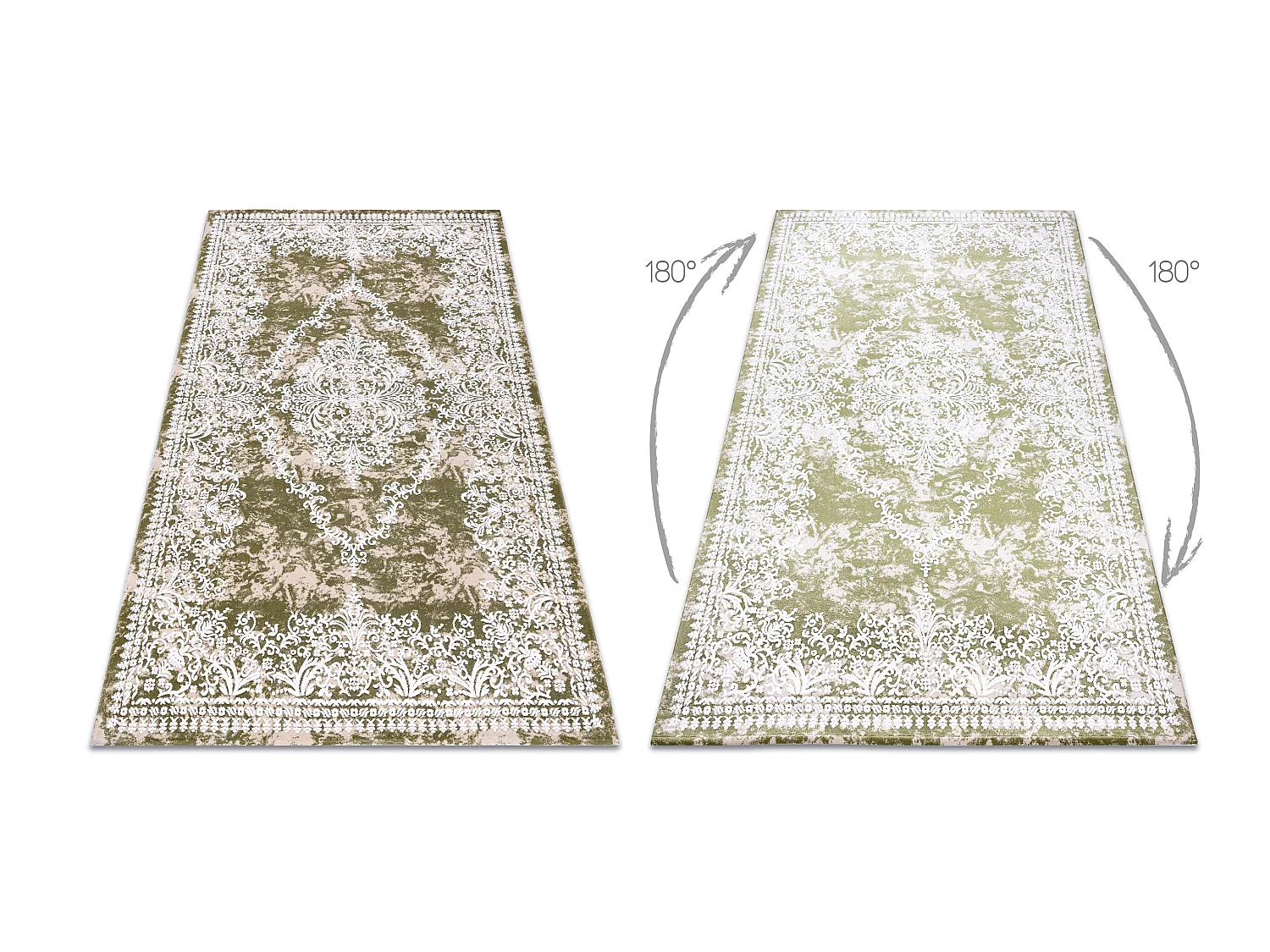 Tapis ACRYLIQUE DIZAYN 143 vert / Ivoire 160x230 cm