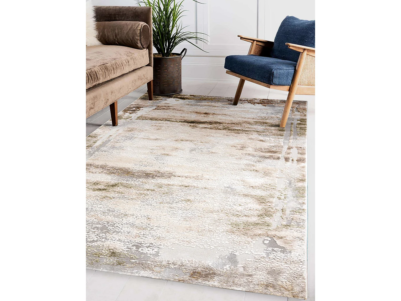 Tapijt ACRYL ELITRA 9972 Abstractie gewreven ivoor / beige  160x230 cm