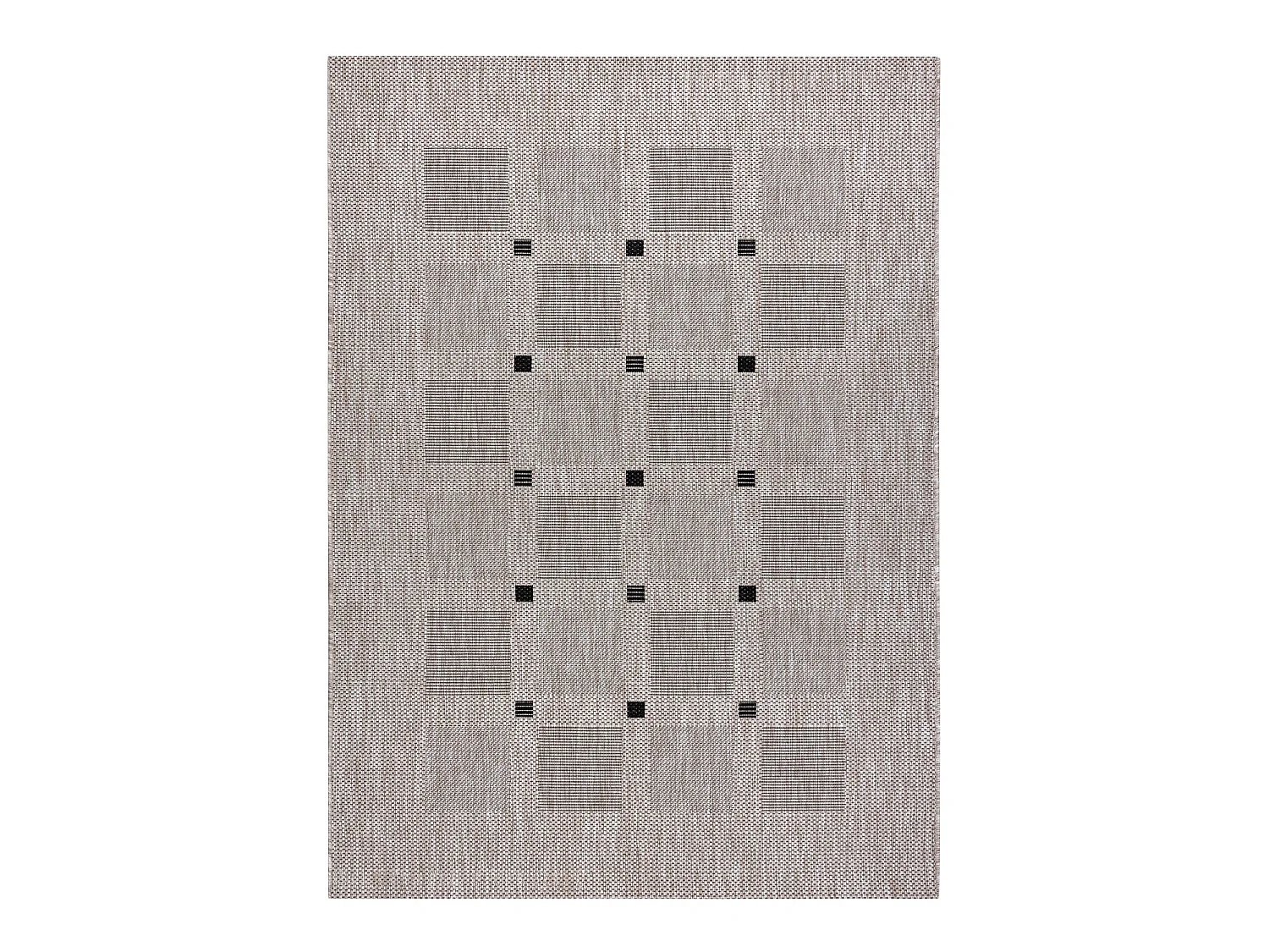 TAPIS EN CORDE SIZAL FLOORLUX 20079 Carrés argentin / noir 140x200 cm