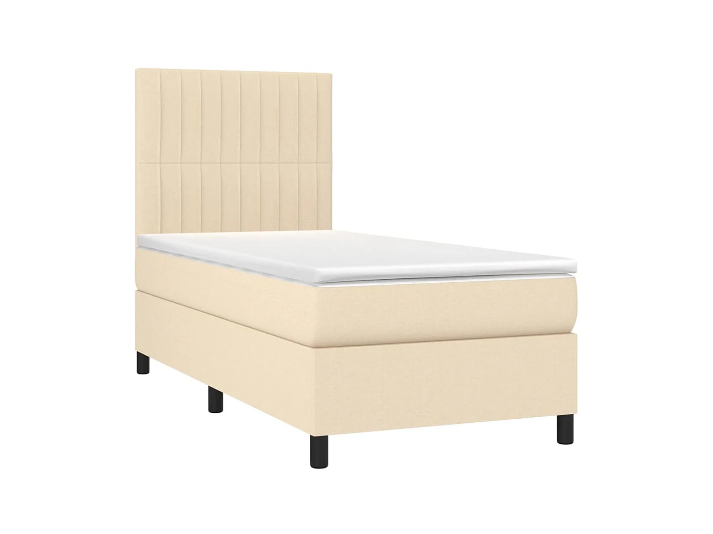 LED-Boxspringbett mit Matratze,Bett für Schlafzimmer Creme 100x200 cm Stoff -CFW16687