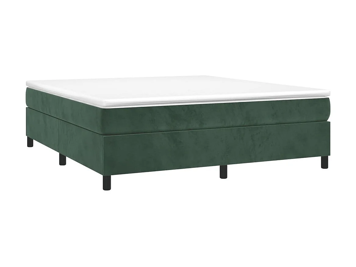 Lit-160x200 cm avec sommier tapissier + matelas Vert foncé Velours SRGW58809
