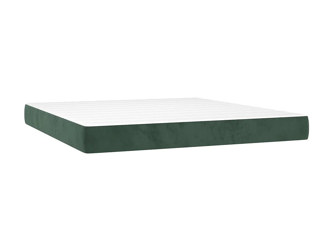 Lit-160x200 cm avec sommier tapissier + matelas Vert foncé Velours SRGW58809