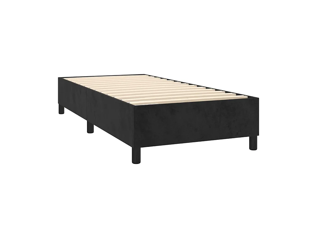 Ensemble complet boxspring - 90x190 cm + sommier tapissier + matelas Noir Velours SRGW54057