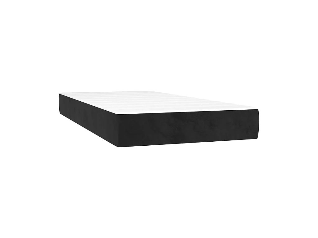Ensemble complet boxspring - 90x190 cm + sommier tapissier + matelas Noir Velours SRGW54057