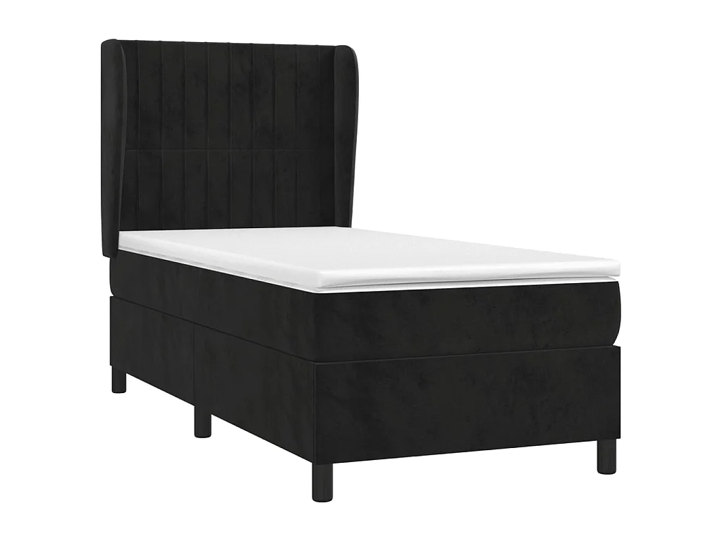 Boxspringbett mit Matratze,Bett für Schlafzimmer Schwarz 90x190 cm Samt -CFW82606