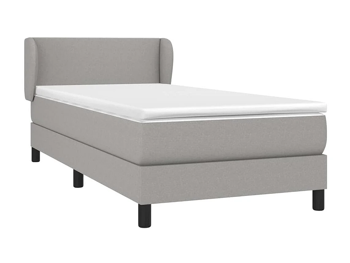 Cama continental com molas+ colchão 90x190 cm tecido cinzento-claro PT379858