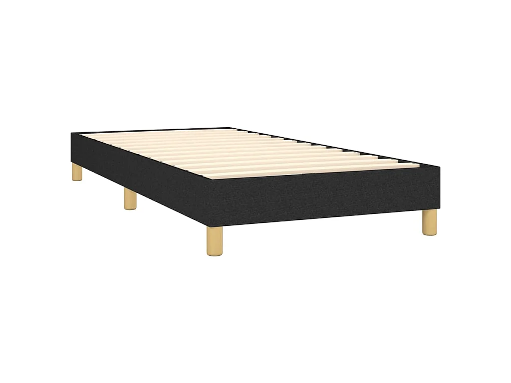 Ensemble complet boxspring - 90x190 cm + sommier tapissier + matelas Noir Tissu SRGW29359