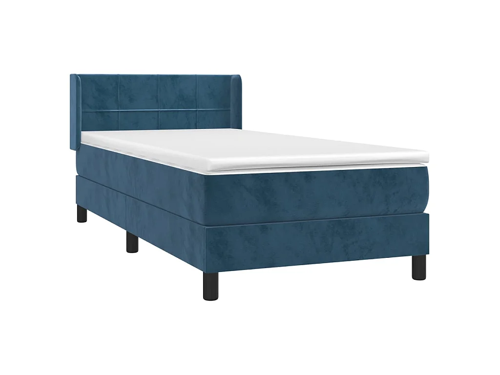 Boxspringbett mit Matratze,Bett für Schlafzimmer Dunkelblau 90x200 cm Samt -CFW49297