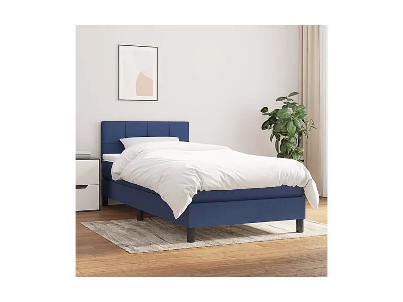 Boxspringbett mit Matratze,Bett für Schlafzimmer Blau 100x200 cm Stoff -CFW20141