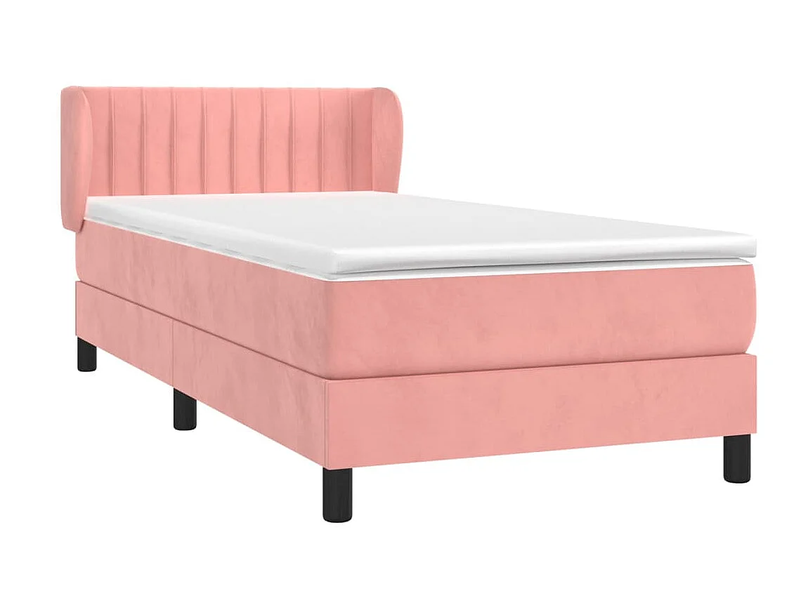Lit-90x200 cm avec sommier tapissier + matelas Rose Velours SRGW68489