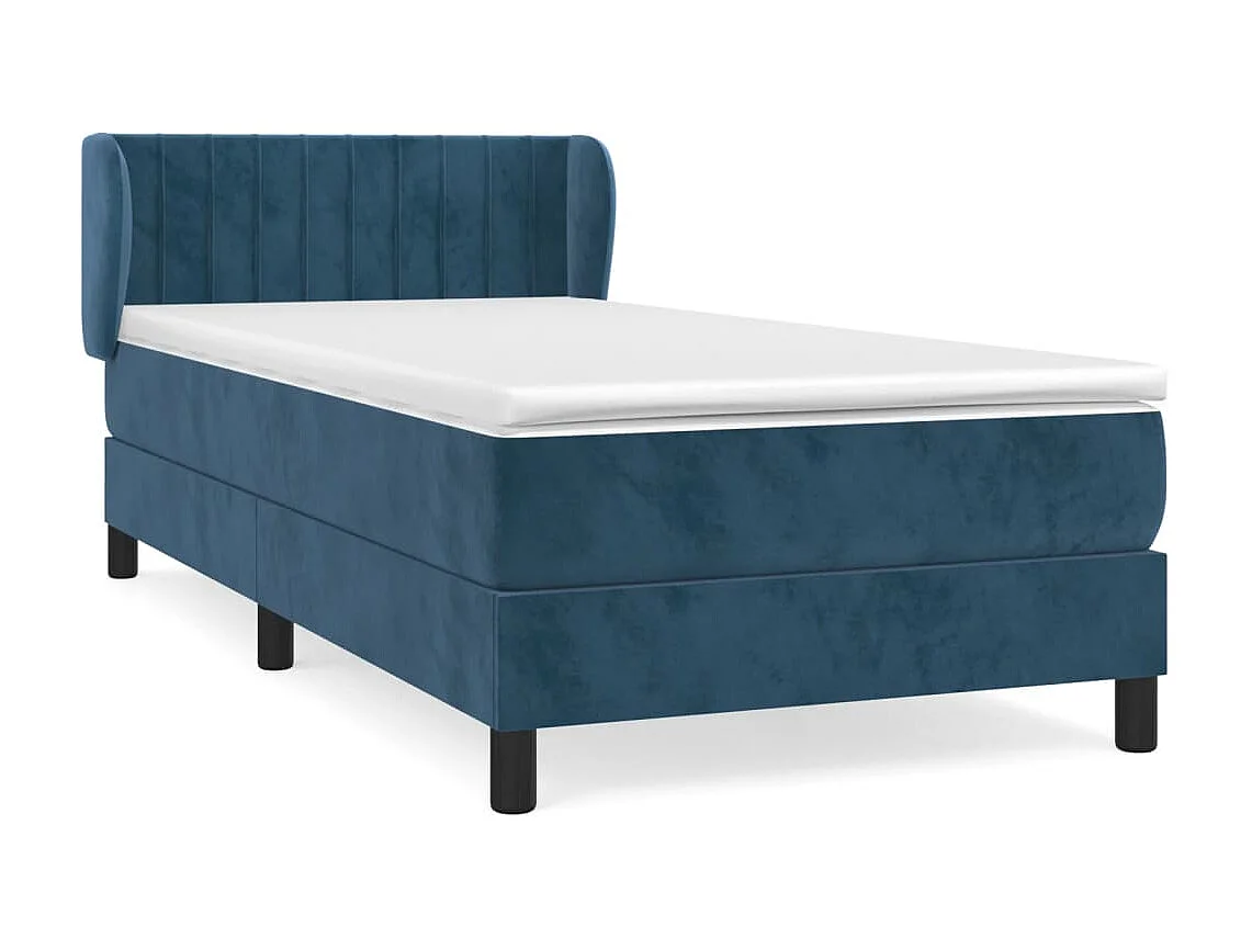 Boxspringbett mit Matratze,Bett für Schlafzimmer Dunkelblau 90x190 cm Samt -CFW31475