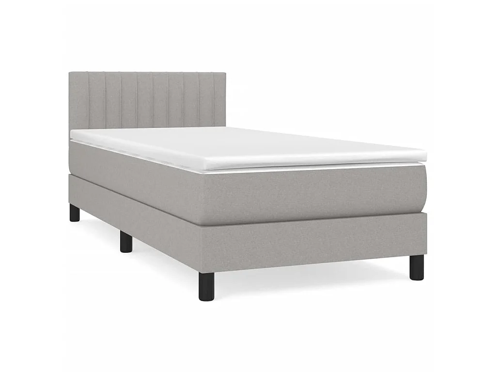 Boxspring met matras stof lichtgrijs 100x200 cm NL53160