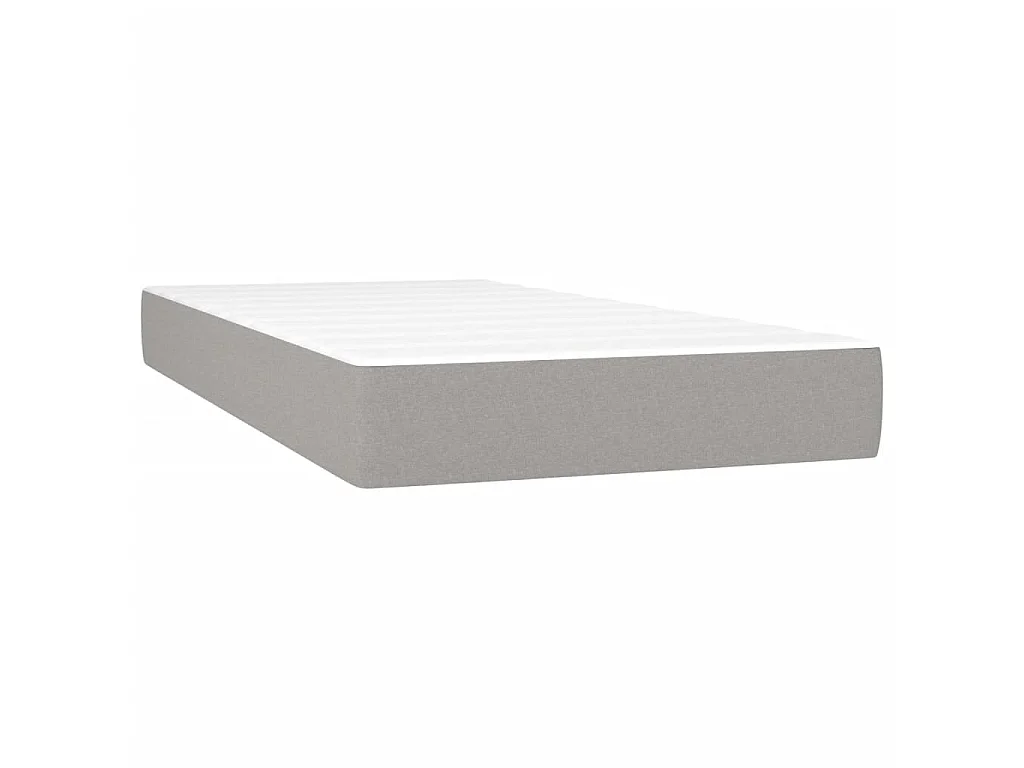 Ensemble complet boxspring - 100x200 cm + sommier tapissier + matelas Gris clair Tissu SRGW23960
