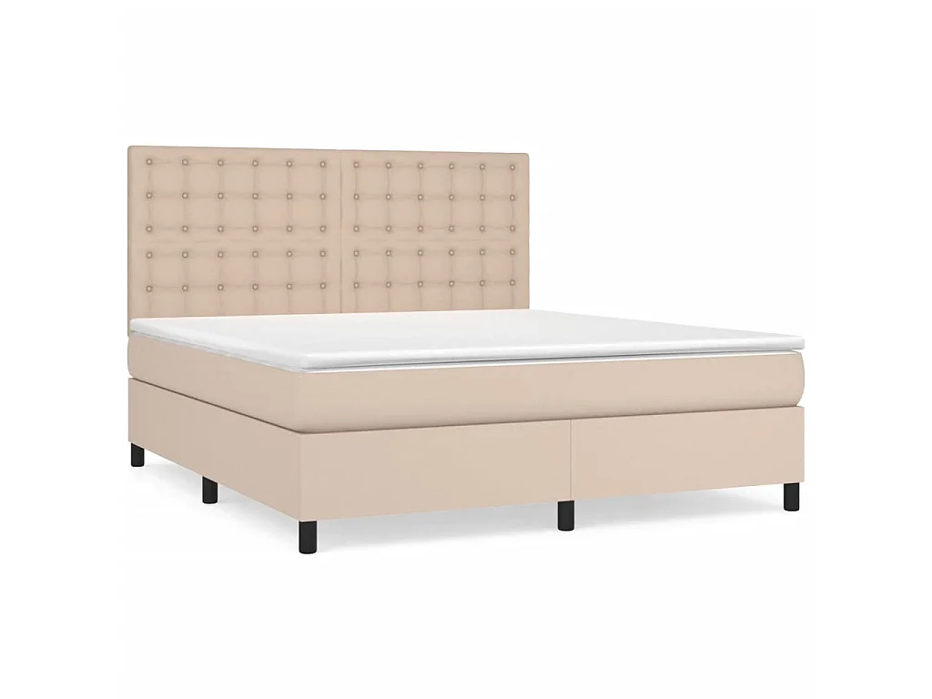 Ensemble complet boxspring - 160x200 cm + sommier tapissier + matelas Cappuccino SRGW71504