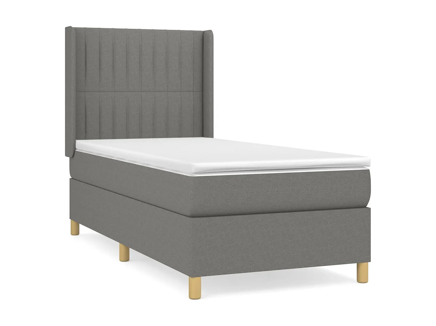 Cama continental com molas+ colchão 80x200 cm tecido cinzento-escuro PT279822