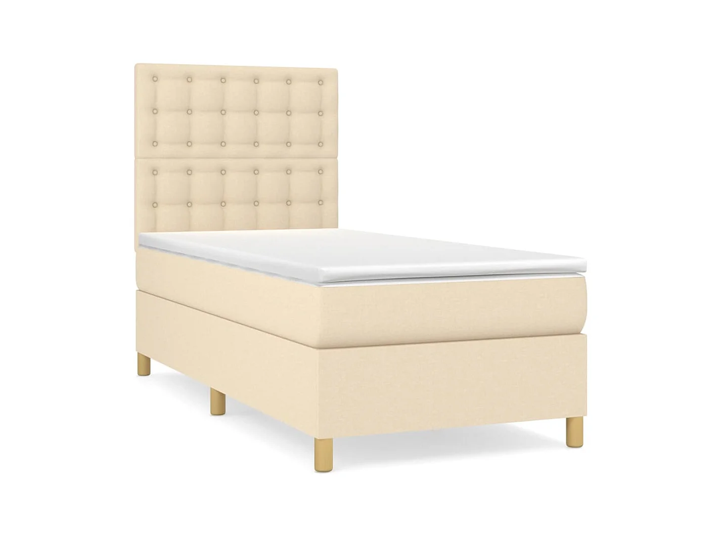 Boxspringbett mit Matratze,Bett für Schlafzimmer Creme 100x200 cm Stoff -CFW91077