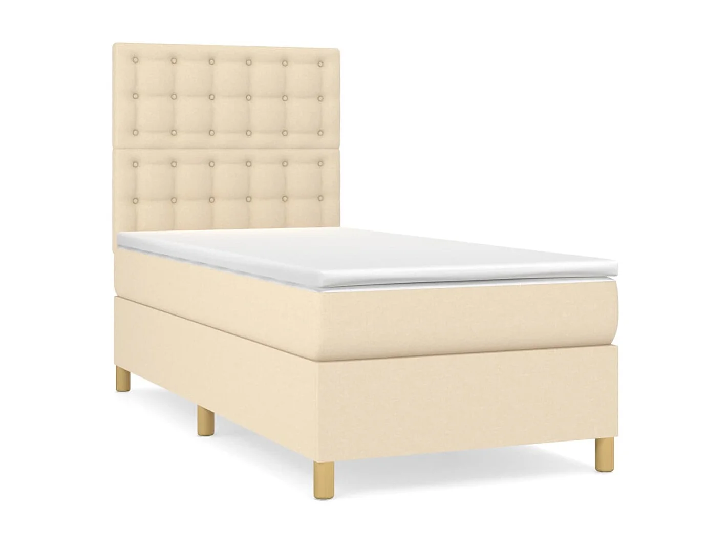 Boxspringbett mit Matratze,Bett für Schlafzimmer Creme 100x200 cm Stoff -CFW91077