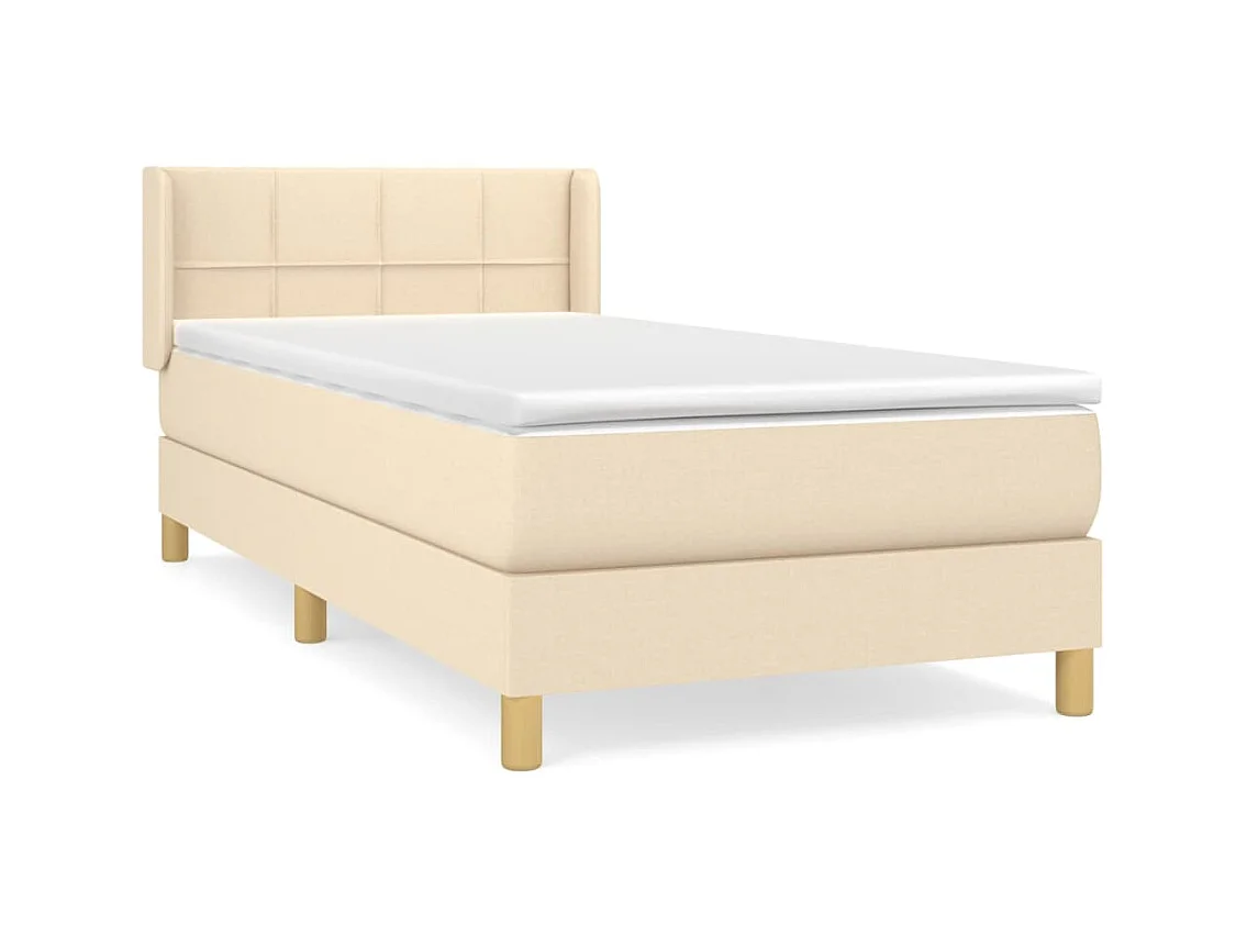 Conjunto Boxspring - 100x200 cm + Somieres + colchón tela color crema ES41346