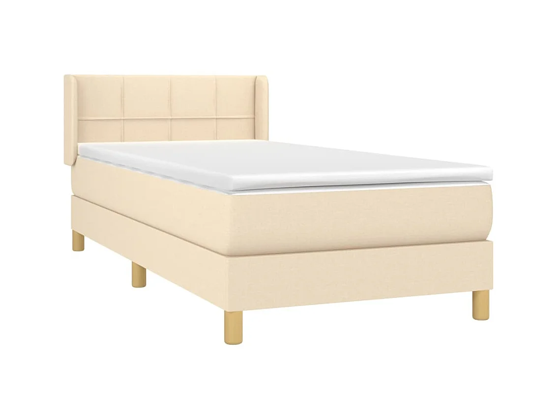 Conjunto Boxspring - 100x200 cm + Somieres + colchón tela color crema ES41346