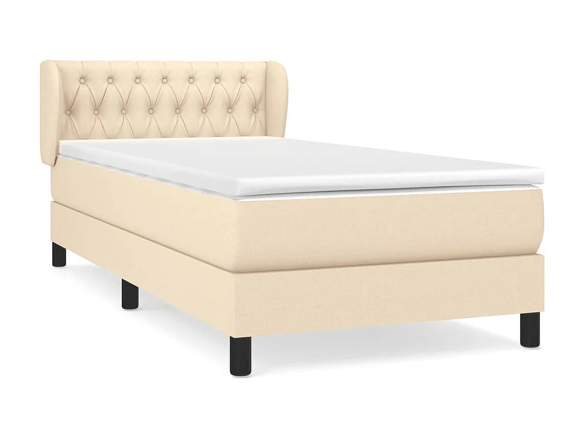 Boxspringbett mit Matratze,Bett für Schlafzimmer Creme 90x200 cm Stoff -CFW49273