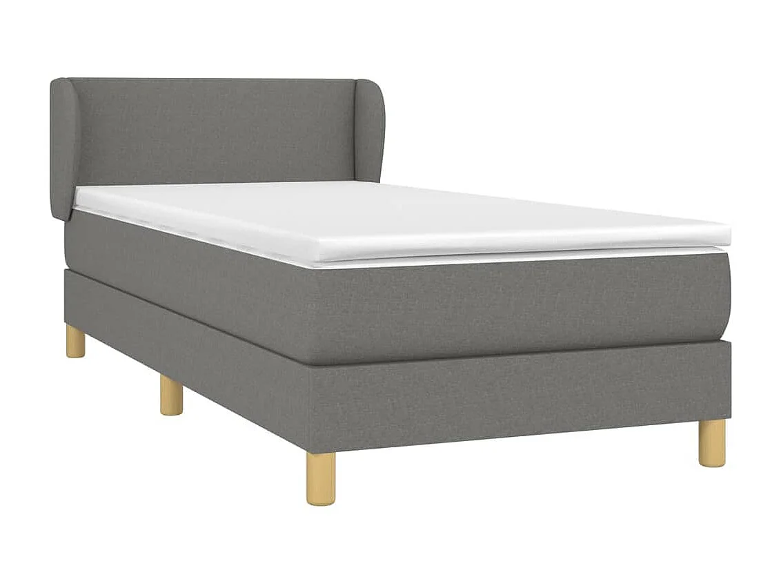 Cama continental com molas+ colchão 90x190 cm tecido cinza-escuro PT994084