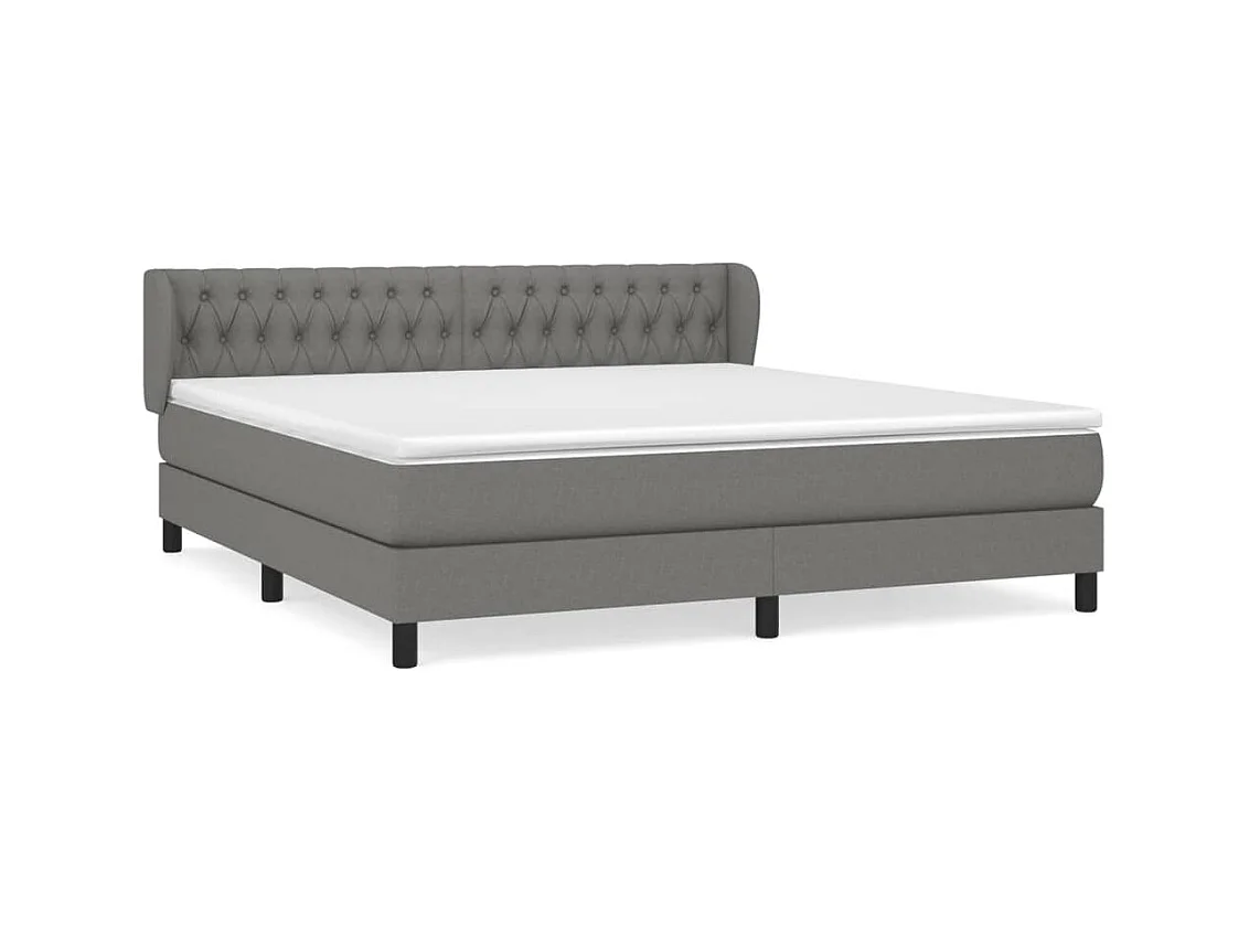 Boxspring met matras stof donkergrijs 180x200 cm NL13216