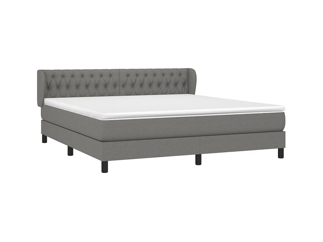 Boxspring met matras stof donkergrijs 180x200 cm NL13216