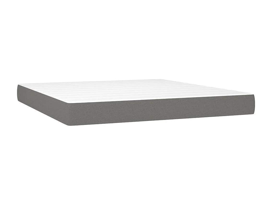 Ensemble complet boxspring - 180x200 cm + sommier tapissier + matelas Gris foncé Tissu SRGW48751