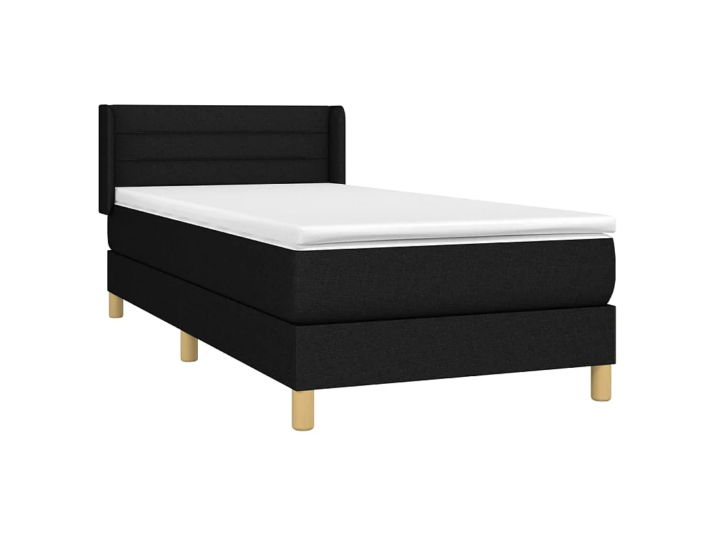 Conjunto Boxspring - 100x200 cm + Somieres + colchón tela negro ES41101