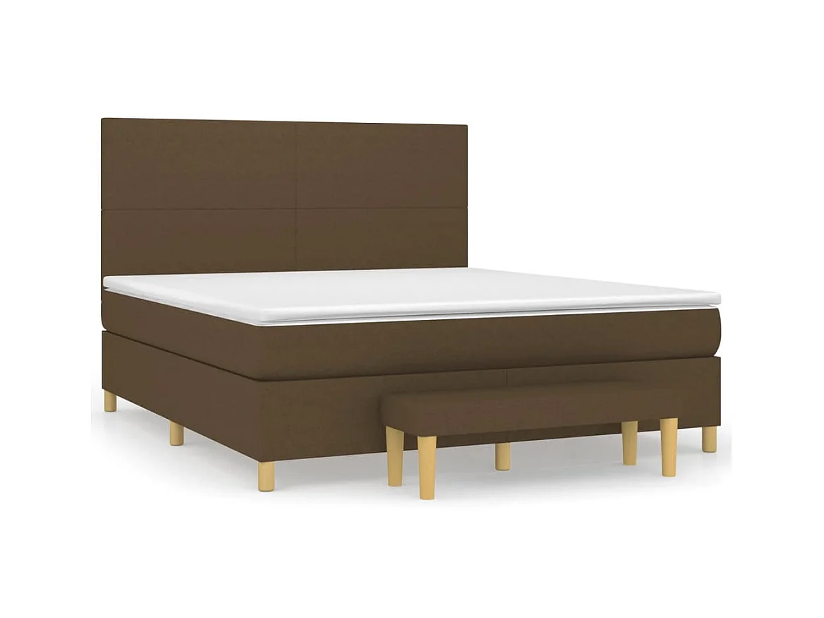 Boxspring met matras stof donkerbruin 180x200 cm NL51250
