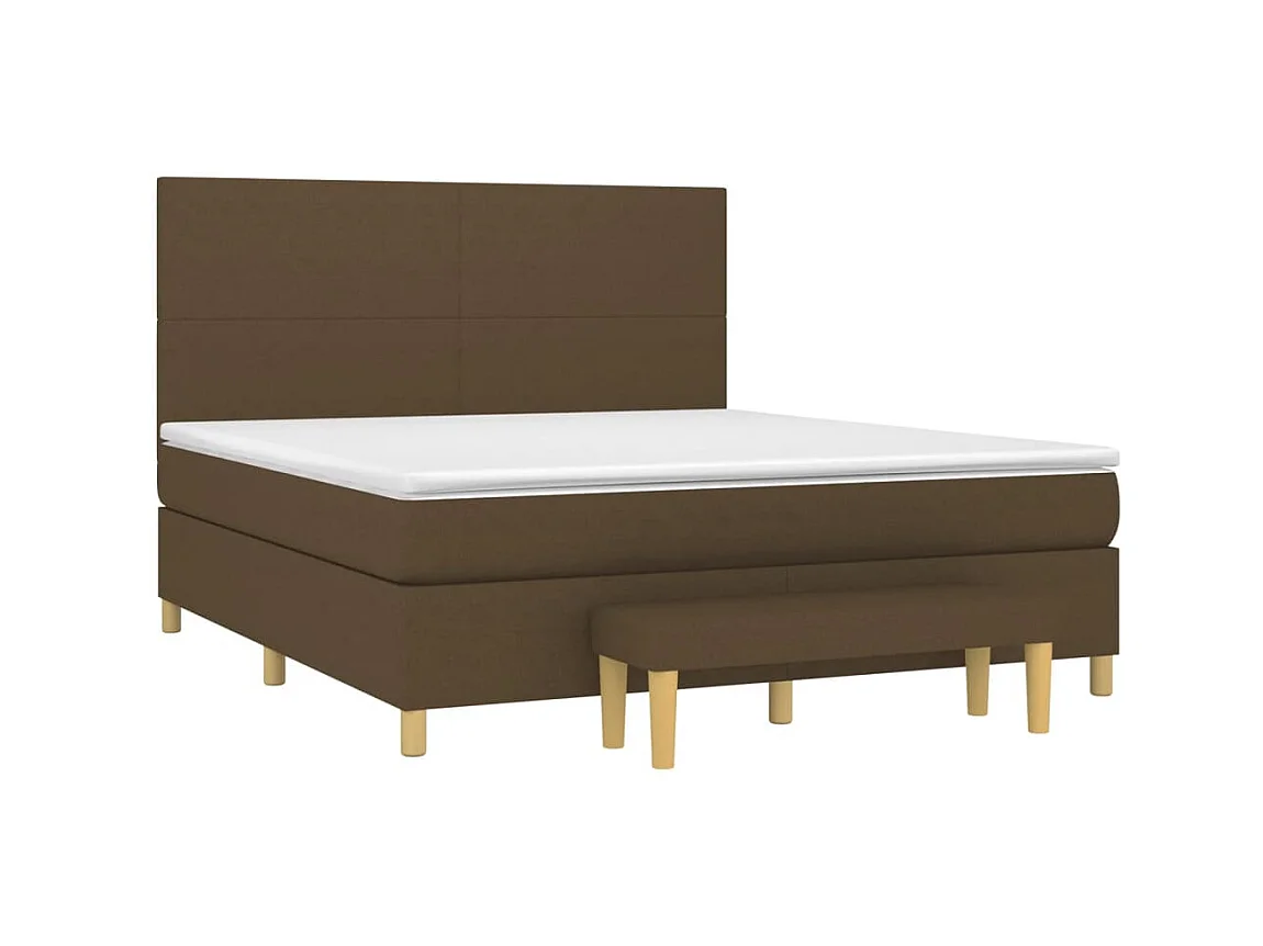 Boxspring met matras stof donkerbruin 180x200 cm NL51250
