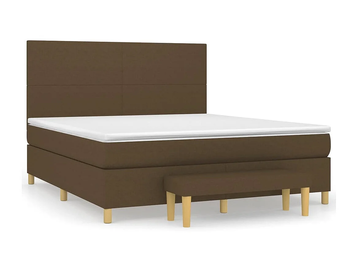 Ensemble complet boxspring - 180x200 cm + sommier tapissier + matelas Marron foncé SRGW51037