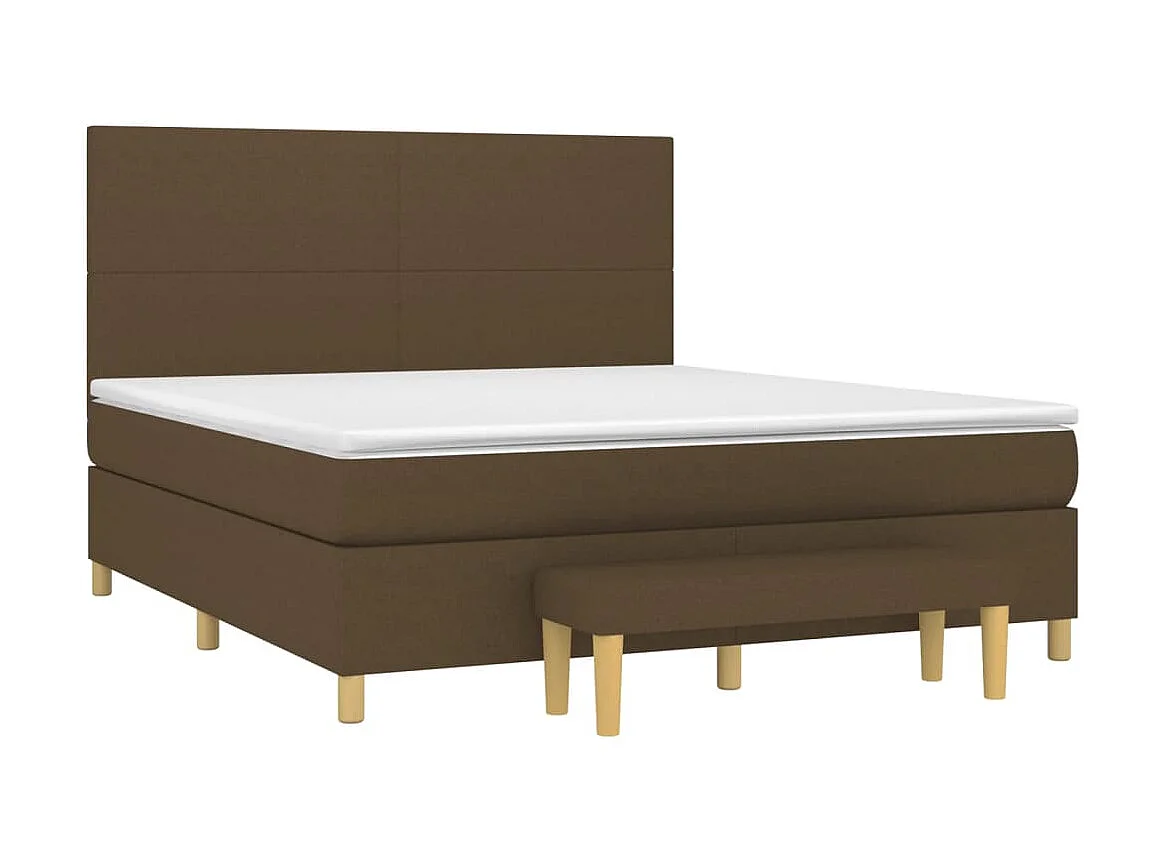 Ensemble complet boxspring - 180x200 cm + sommier tapissier + matelas Marron foncé SRGW51037