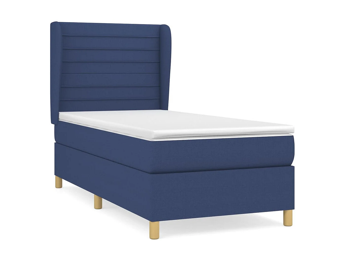 Cama continental com molas+ colchão 80x200 cm tecido azul PT591971