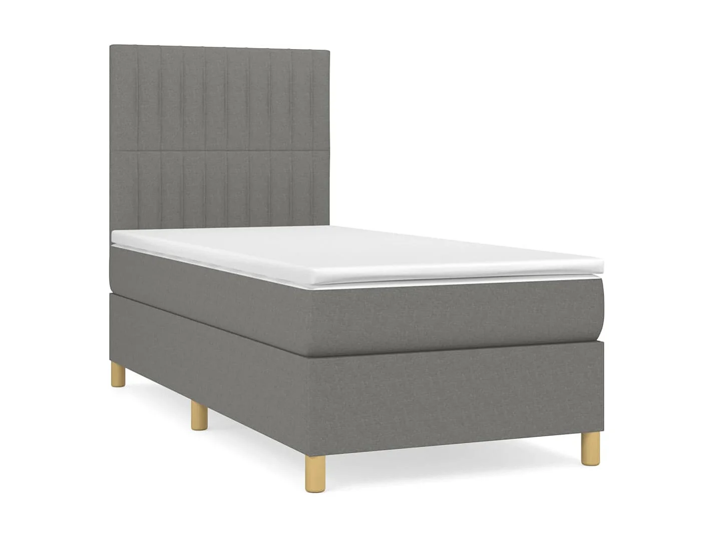 Cama continental com molas+ colchão 90x190 cm tecido cinza-escuro PT291686
