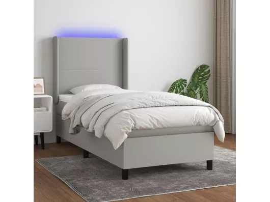 Kauf Unique LED-Boxspringbett mit Matratze,Bett für Schlafzimmer Hellgrau 100x200 cm Stoff -CFW62631