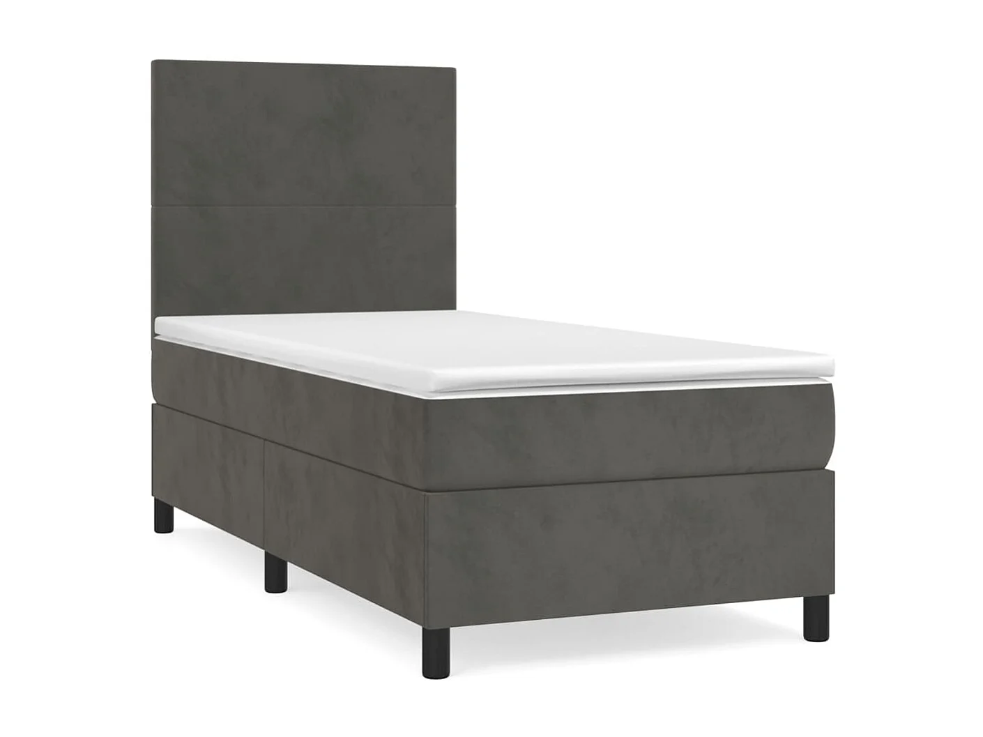 Ensemble complet boxspring - 100x200 cm + sommier tapissier + matelas Gris foncé SRGW12062