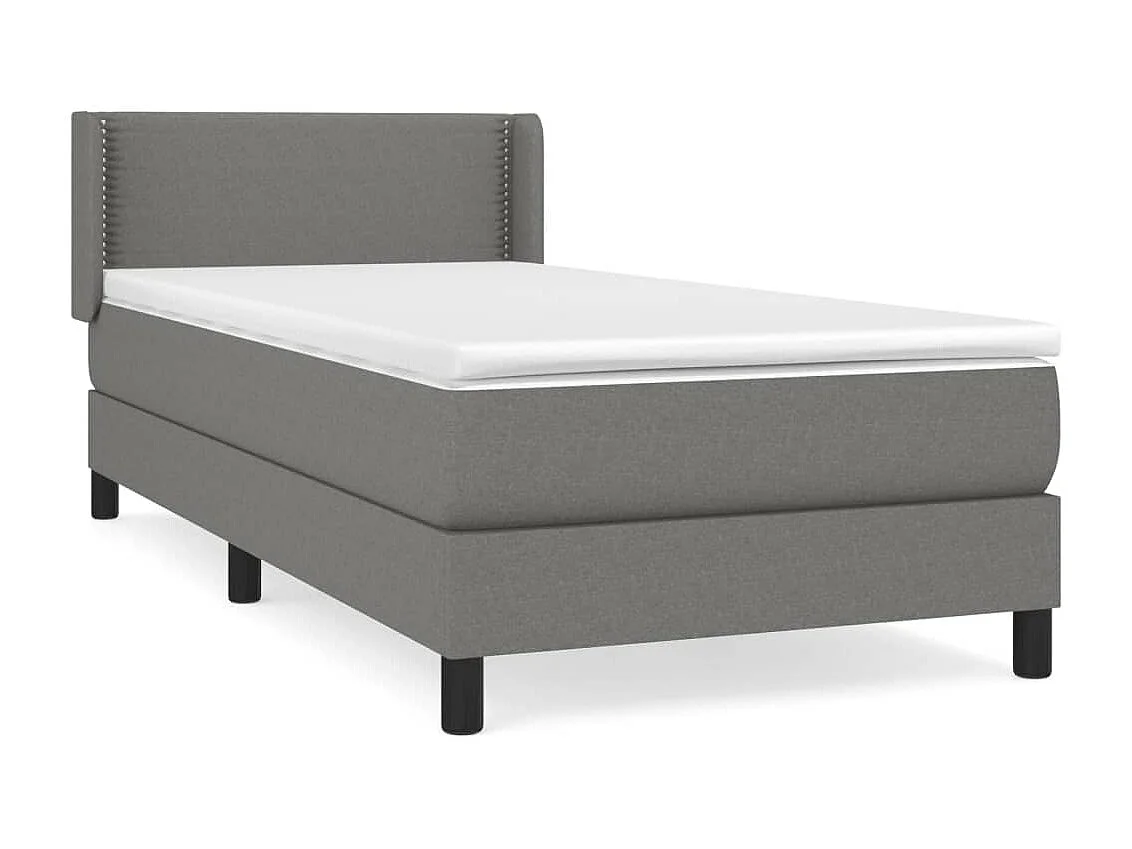 Conjunto Boxspring - 90x190 cm + Somieres + colchón tela gris oscuro ES35413