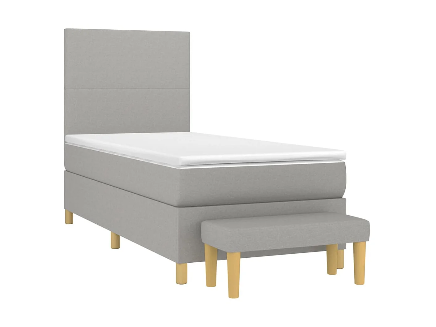 Boxspringbett mit Matratze,Bett für Schlafzimmer Hellgrau 90x190 cm Stoff -CFW18347