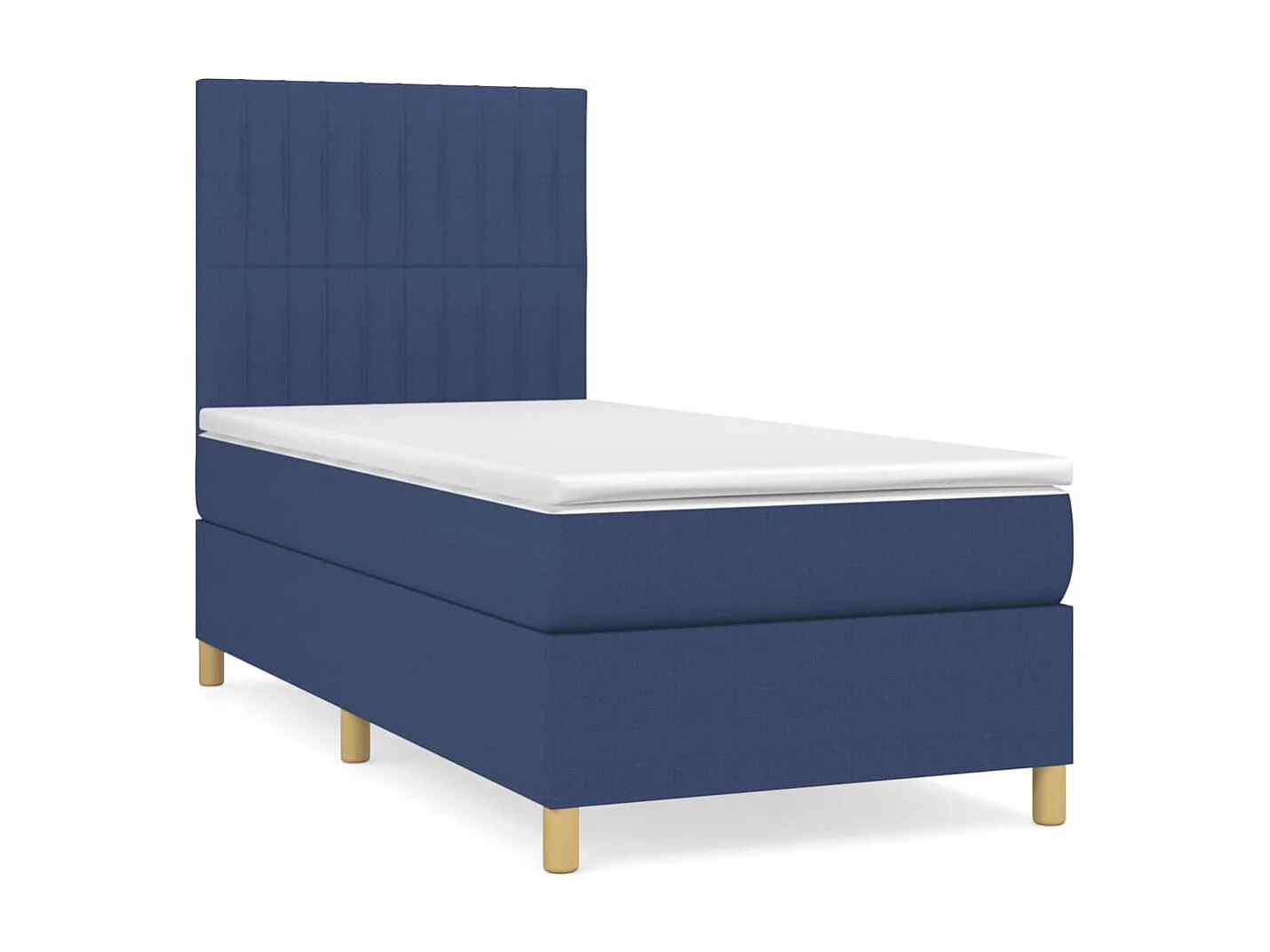 Cama continental com molas+ colchão 80x200 cm tecido azul PT157762