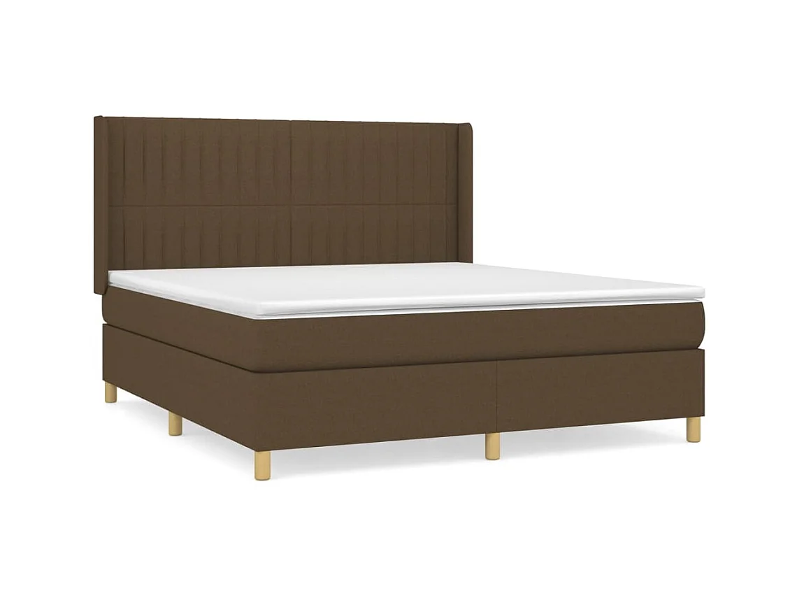 Ensemble complet boxspring - 180x200 cm + sommier tapissier + matelas Marron foncé SRGW41311
