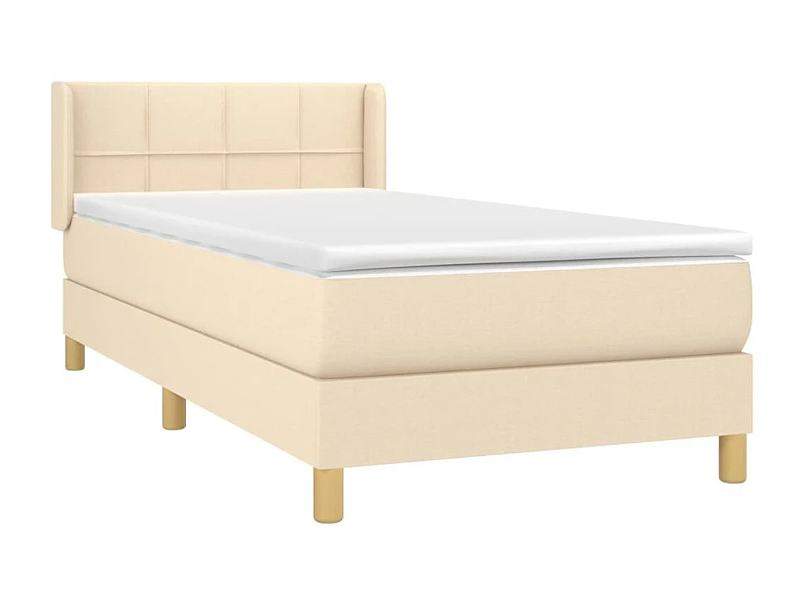 Cama continental com molas+ colchão 90x200 cm tecido cor crème PT479716
