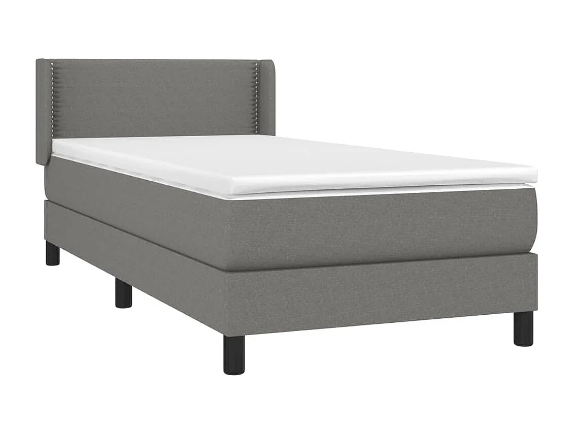 Conjunto Boxspring - 90x200 cm + Somieres + colchón tela gris oscuro ES37393