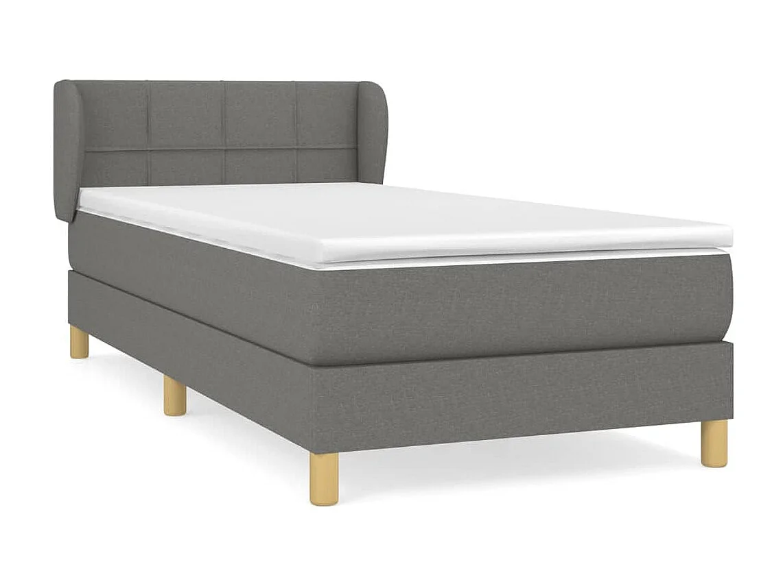 Conjunto Boxspring - 90x200 cm + Somieres + colchón tela gris oscuro ES36244