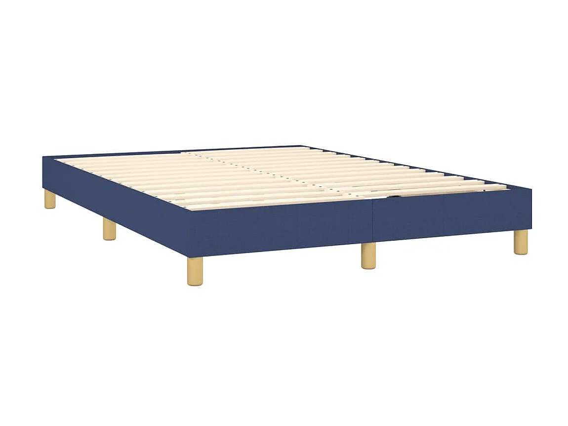 Ensemble complet boxspring - 140x190 cm + sommier tapissier + matelas Bleu Tissu SRGW51824