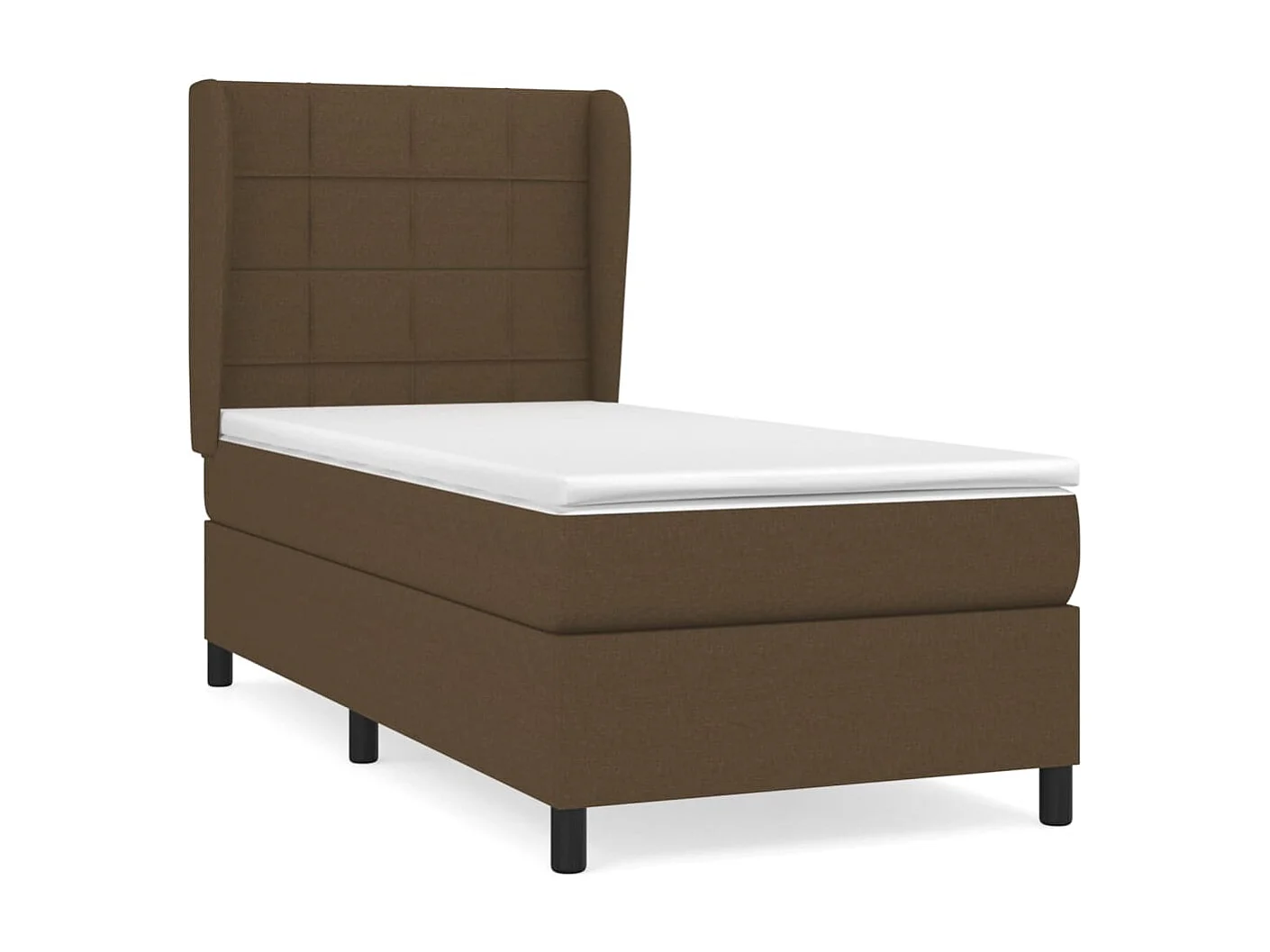 Cama continental com molas+ colchão 80x200 cm tecido castanho-escuro PT456644