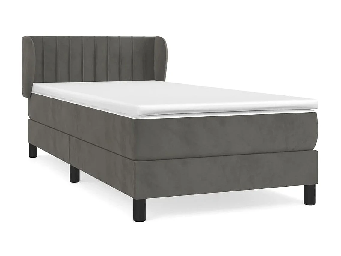 Ensemble complet boxspring - 80x200 cm + sommier tapissier + matelas Gris foncé Velours SRGW58698