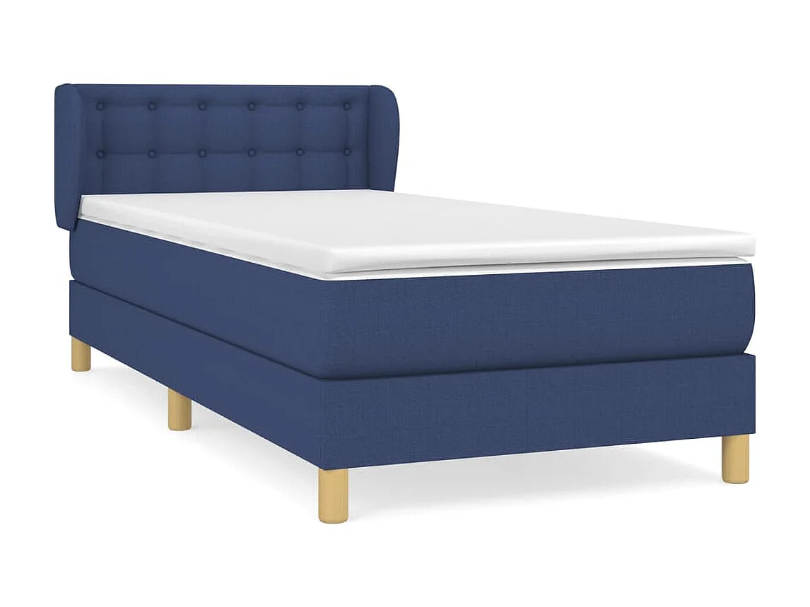 Ensemble complet boxspring - 80x200 cm + sommier tapissier + matelas Bleu Tissu SRGW26907