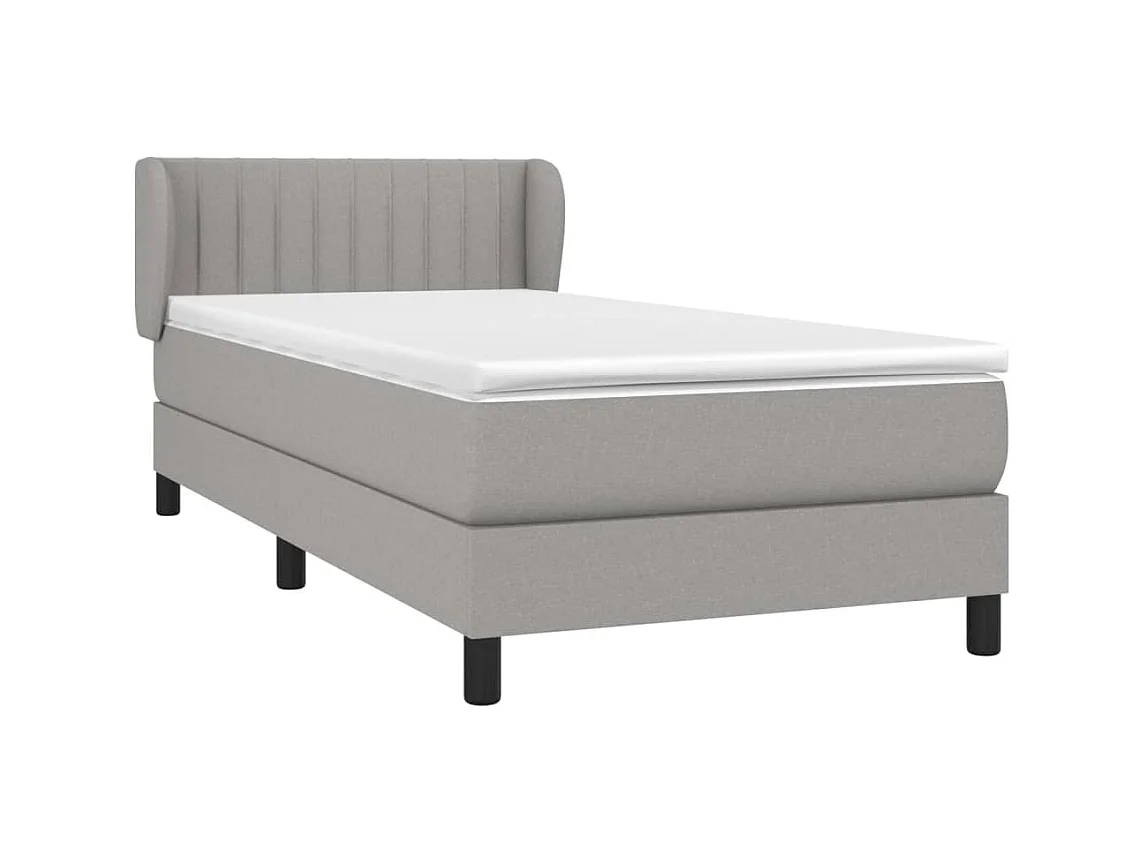 Conjunto Boxspring - 90x200 cm + Somieres + colchón tela gris claro ES36185