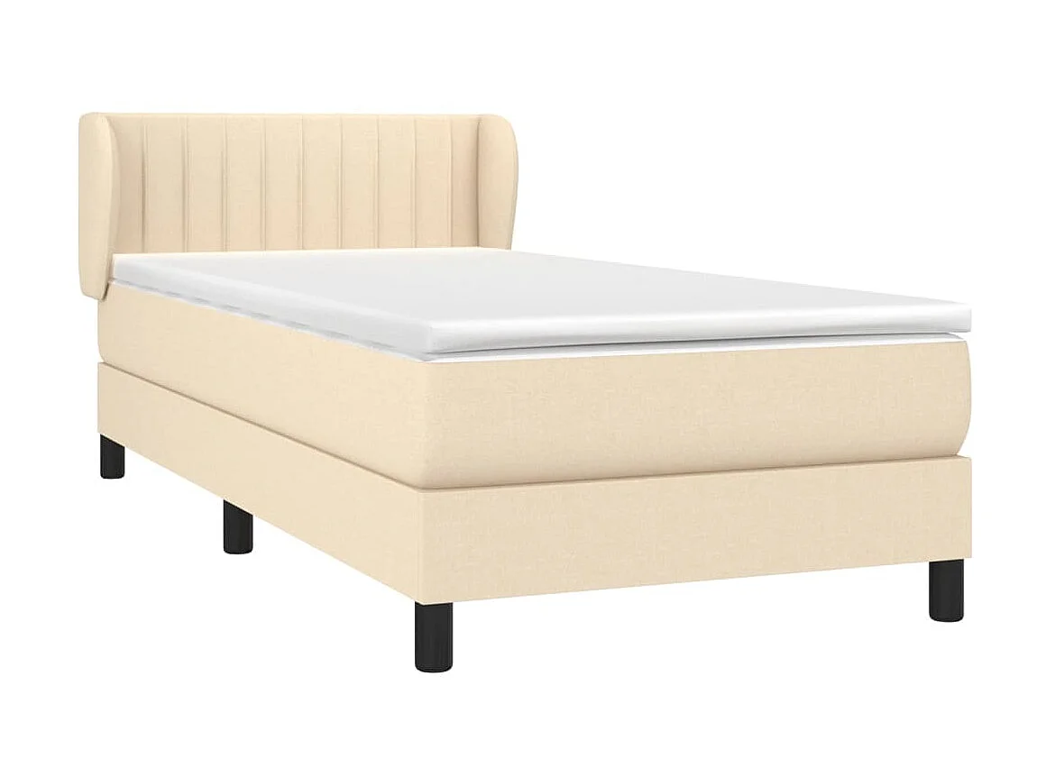 Boxspringbett mit Matratze,Bett für Schlafzimmer Creme 90x200 cm Stoff -CFW62057